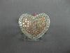 ESTATE .97CT WHITE & PINK DIAMOND 18KT ROSE GOLD HEART SHAPE INFINITY LOVE RING