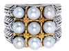 LARGE AAA SOUTH SEA PEARL 18K YELLOW GOLD & 925 SILVER CRISS CROSS FILIGREE RING