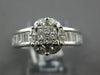 1.50CT DIAMOND 14KT WHITE GOLD 3D PRINCESS BAGUETTE & ROUND FLOWER PROMISE RING