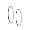 LARGE 4.6CT WHITE & BLACK DIAMOND 14KT WHITE GOLD 3D INSIDE OUT HANGING EARRINGS