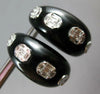 LARGE 27.63CT DIAMOND & AAA BLACK ONYX 18KT WHITE GOLD CLIP ON HANGING EARRINGS