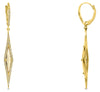 1.43CT DIAMOND & AAA CITRINE 14KT YELLOW GOLD 3D ELONGATED GEOMETRICAL EARRINGS
