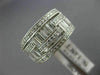 WIDE 1.45CT ROUND & BAGUETTE DIAMOND 14K WHITE GOLD MULTI ROW WEDDING RING #1616
