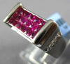 2.06CT DIAMOND & AAA RUBY 18KT WHITE GOLD ROUND & PRINCESS RECTANGULAR MENS RING