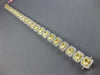 LARGE & LONG 13.45CT WHITE & FANCY YELLOW DIAMOND 18K WHITE GOLD TENNIS BRACELET