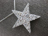 LARGE .90CT DIAMOND 14KT WHITE GOLD 3D CLASSIC STAR FLOATING PENDANT #27840
