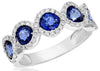 2.78CT DIAMOND & AAA SAPPHIRE 18KT WHITE GOLD 3D ROUND 5 STONE ANNIVERSARY RING