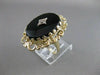 ANTIQUE VICTORIAN OLD MINE DIAMOND ONYX 14K Y GOLD FILIGREE COCKTAIL RING #20714