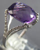 LARGE 4.36CT DIAMOND & AAA AMETHYST 14KT WHITE GOLD 3D CUSHION & ROUND FUN RING