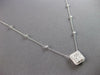 ESTATE .75CT DIAMOND 14KT WHITE GOLD 3D CLUSTER SQUARE HALO BY THE YARD NECKLACE