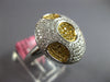 LARGE .94CT WHITE & FANCY YELLOW DIAMOND 18KT 2 TONE GOLD CIRCULAR PAVE FUN RING