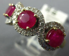WIDE 1.86CT DIAMOND & AAA RUBY 14KT 2 TONE GOLD ROUND INFINITY ANNIVERSARY RING