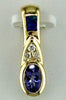 .50CT DIAMOND AAA OPAL & TANZANITE 14K YELLOW GOLD OVAL & ROUND FLOATING PENDANT