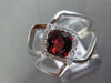 WIDE 1.37CT DIAMOND & AAA GARNET 14KT WHITE GOLD CUSHION & ROUND LOVE KNOT RING
