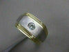 ESTATE WIDE .25CT ROUND DIAMOND 14KT TWO TONE GOLD 3D STRIPED MEN'S RING #17572