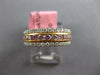 ESTATE .91CT WHITE & PINK DIAMOND 18KT WHITE & ROSE GOLD 3 ROW ANNIVERSARY RING