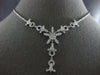LARGE 1.25CT DIAMOND 18KT WHITE GOLD 3D FLOWER SNOWFLAKE LARIAT NECKLACE #27832