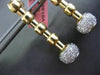 ESTATE LONG 1.10CT DIAMOND 14KT WHITE & YELLOW GOLD CIRCULAR DOME DROP EARRINGS