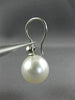 ESTATE LARGE .20CT DIAMOND & AAA SOUTH SEA PEARL 18K WHITE GOLD HANGING EARRINGS
