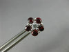 ESTATE 1.83CT DIAMOND & AAA RUBY 18KT WHITE GOLD 3D FLOWER CLASSIC STUD EARRINGS
