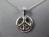 ESTATE .30CT DIAMOND 14KT WHITE GOLD CIRCLE OF LIFE PEACE SIGN FLOATING PENDANT