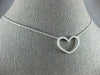 ESTATE .27CT DIAMOND 18K WHITE GOLD 3D CLASSIC OPEN HEART LOVE NECKLACE