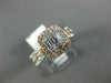 .82CT DIAMOND 14KT WHITE & ROSE GOLD 3D ROUND & BAGUETTE HALO ENGAGEMENT RING
