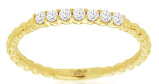 .16CT DIAMOND 14K YELLOW GOLD 3D ROUND 7 STONE SHARED PRONG BEADED FUN LOVE RING