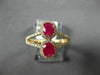 ESTATE WIDE 1.22CT DIAMOND & AAA OVAL RUBY 14KT ROSE GOLD DOUBLE HALO LOVE RING
