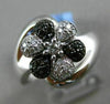 ESTATE WIDE .25CT WHITE & BLACK DIAMOND 14KT WHITE GOLD FLOWER CRISS CROSS RING