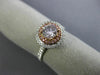 GIA 1.10CT WHITE & PINK DIAMOND 18KT WHITE & ROSE GOLD 3D HALO ENGAGEMENT RING