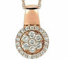 ESTATE .35CT DIAMOND 14KT ROSE GOLD 3D CLASSIC CLUSTER FLOWER FLOATING PENDANT