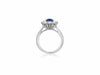 GIA CERTIFIED 2.08CT DIAMOND & AAA SAPPHIRE 18KT WHITE GOLD HALO ENGAGEMENT RING