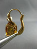 ANTIQUE LARGE 15.15CT DIAMOND & AAA CITRINE 14KT YELLOW GOLD 3D HANGING EARRINGS