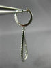 ESTATE .90CT DIAMOND 18KT WHITE GOLD 3D CLASSIC OPEN TEAR DROP HANGING EARRINGS