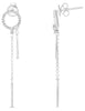 .21CT DIAMOND 14K WHITE GOLD 3D ROUND & BAGUETTE CIRCLE OF LIFE HANGING EARRINGS