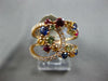 WIDE 1.59CT DIAMOND & AAA MULTI COLOR SAPPHIRE 18KT ROSE GOLD LOVE KNOT FUN RING
