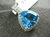 ESTATE LARGE 6.65CT DIAMOND & AAA BLUE TOPAZ 14KT WHITE GOLD 3D TRILLION PENDANT