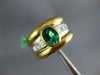 LARGE 1.45CT DIAMOND & AAA EMERALD 18KT 2 TONE GOLD ASSCHER OVAL ENGAGEMENT RING