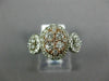 ESTATE WIDE 2.25CT DIAMOND 14K WHITE AND ROSE GOLD 3D OVAL HALO ANNIVERSARY RING
