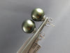 ESTATE LARGE AAA TAHITIAN PEARL 14KT WHITE GOLD 3D 11.5MM CLASSIC STUD EARRINGS