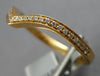 ESTATE .13CT DIAMOND 18KT ROSE GOLD 3D CLASSIC V SHAPE WEDDING ANNIVERSARY RING