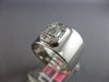 LARGE .67CT DIAMOND 18K WHITE GOLD ROUND & BAGUETTE INVISIBLE SQUARE UNISEX RING