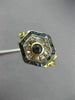 ANTIQUE WIDE .36CT ROSE CUT DIAMOND & AAA SAPPHIRE 14K TWO TONE GOLD RING #26361