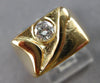 LARGE .35CT DIAMOND 14K YELLOW GOLD SOLITAIRE ROUND BEZEL SQUARE MENS RING 28153