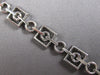 ESTATE WIDE 4.0CT DIAMOND 14KT WHITE GOLD ROUND & SQUARE CLASSIC TENNIS BRACELET