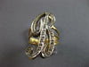 ESTATE LARGE .25CT DIAMOND 14KT WHITE & YELLOW GOLD R INITIAL DOUBLE PLATE RING