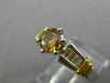 LARGE .83CT WHITE & ORANGE DIAMOND PLATINUM 18KT YELLOW GOLD 3D ENGAGEMENT RING