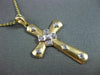 ESTATE .08CT ETOILE DIAMOND 14K WHITE & YELLOW GOLD CROSS PENDANT & CHAIN #22924