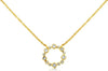 ESTATE .26CT DIAMOND 14KT YELLOW GOLD CLASSIC BEZEL CIRCLE OF LIFE LOVE NECKLACE